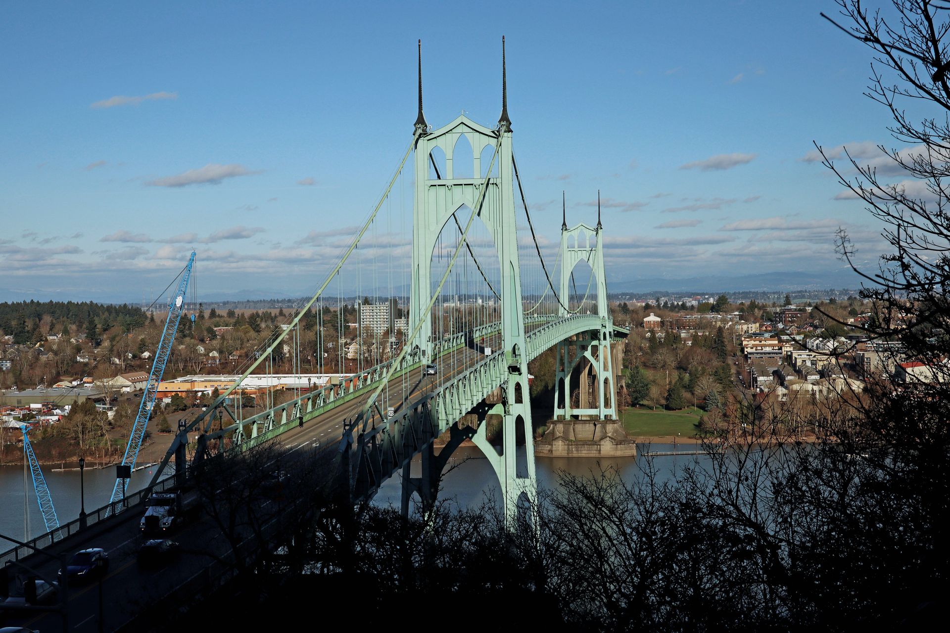 View of the St. Johns Bridge from the Ridge trailhead