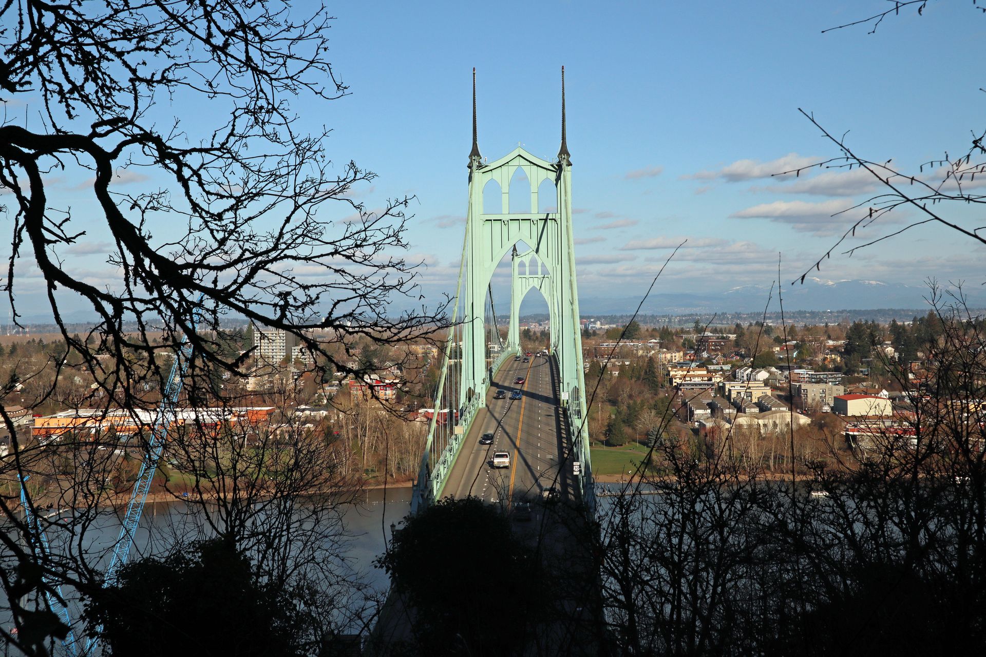 View of the St. Johns Bridge from the Ridge trailhead